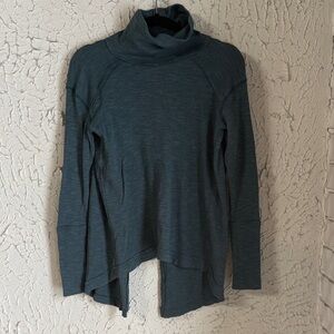 We The Free Teal Knit Open Back Sweater